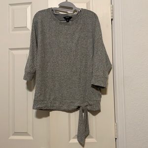 light gray sweater with cute tie